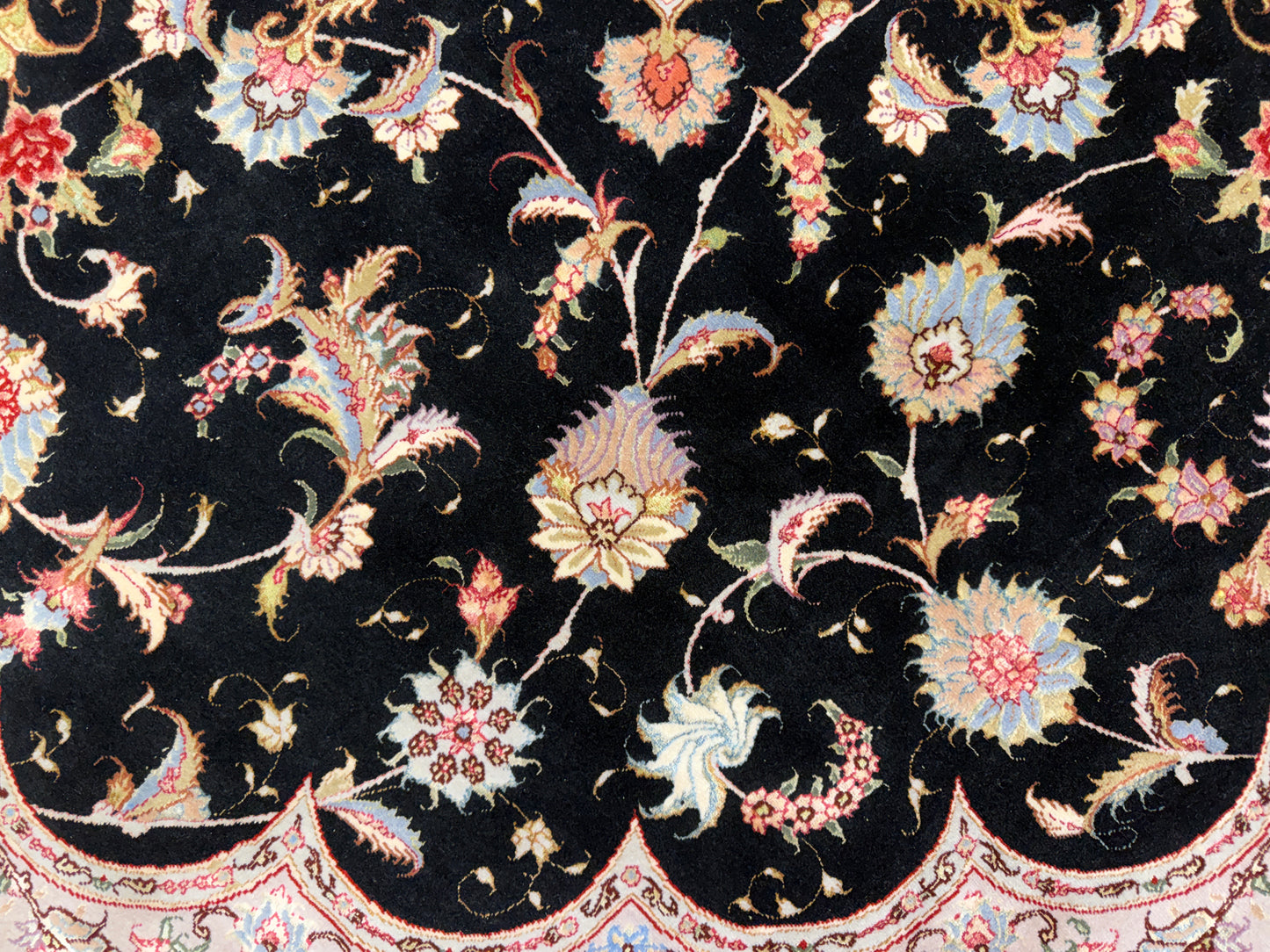 10’ Diameter Very Fine Hand-Knotted Wool & Silk Round Tabriz Persian Rug - 10x10 Handmade Carpet