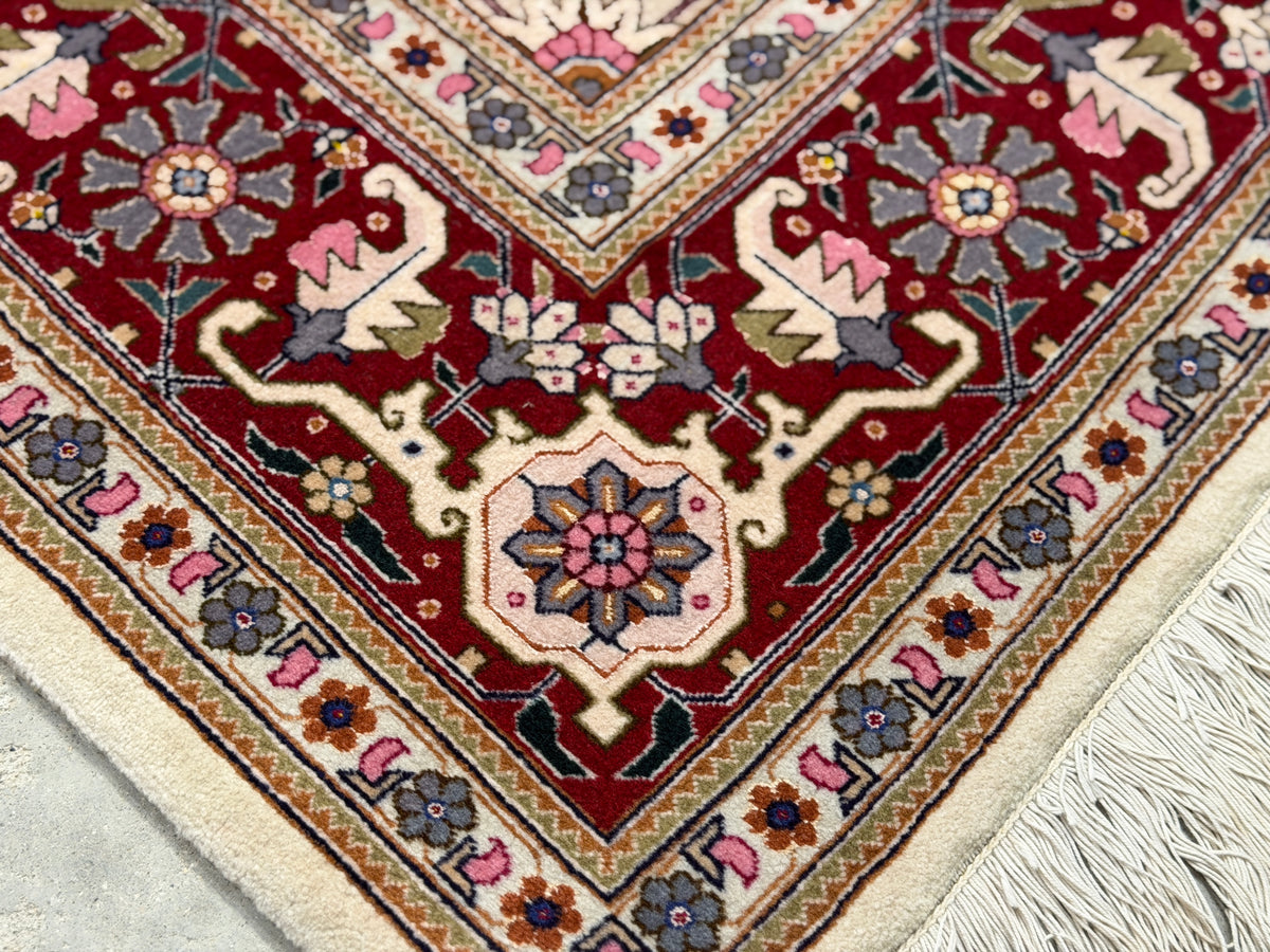 Hand-Knotted 60 Raj Persian Tabriz Heriz Rug - 6'8"x10'