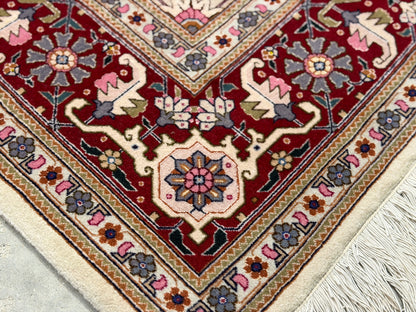 Hand-Knotted 60 Raj Persian Tabriz Heriz Rug - 6'8"x10'