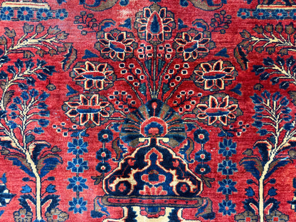 Hand-Knotted Antique Persian Sarouk Rug - 9’x11’7”