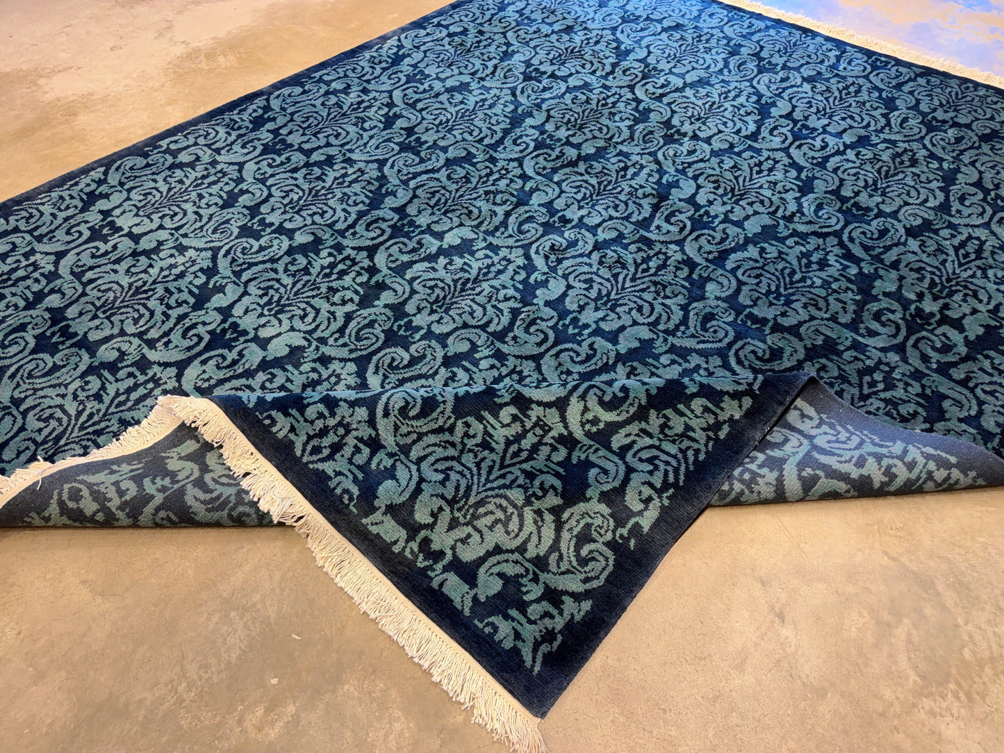 7’11”x9’9” Hand-Knotted Wool Contemporary Area Rug