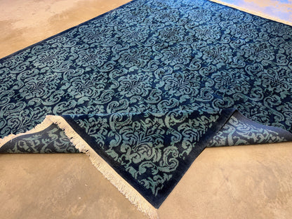 7’11”x9’9” Hand-Knotted Wool Contemporary Area Rug