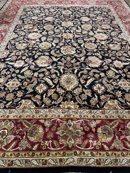 12’1”x15’2” Hand-Knotted Wool Agra Area Rug Handmade All-over Carpet