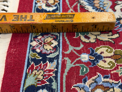 Hand-Knotted Persian Isfahan Rug -Garden of Birds- 3’8”x5’6”