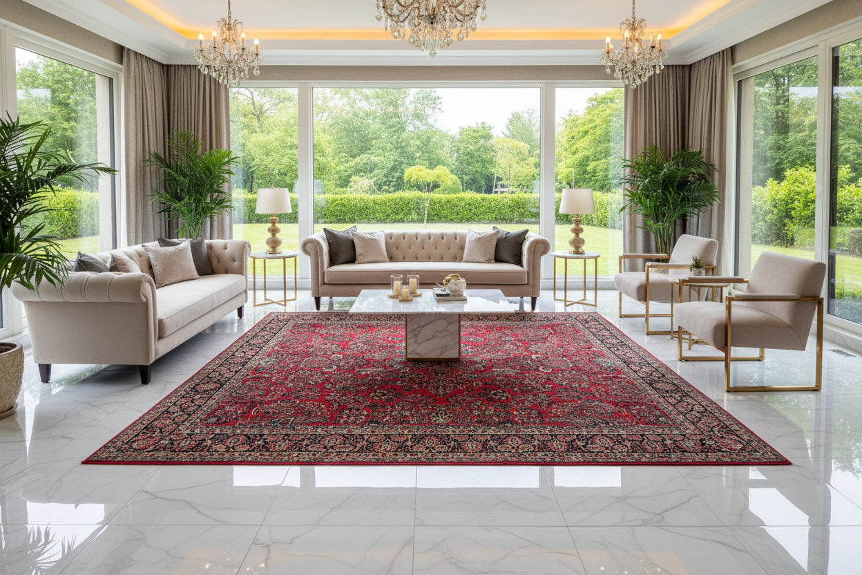 Hand-Knotted Persian Sarouk Rug - 10’1”x14’10”