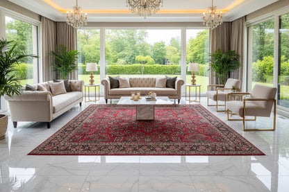 Hand-Knotted Persian Sarouk Rug - 10’1”x14’10”