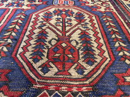 4’8”x5’10” Hand-Knotted Wool Flatweave Oriental Area Rug