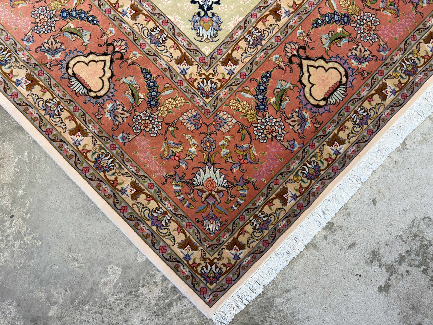 Hand-Knotted 60 Raj Persian Tabriz Rug - 10’x13’1”