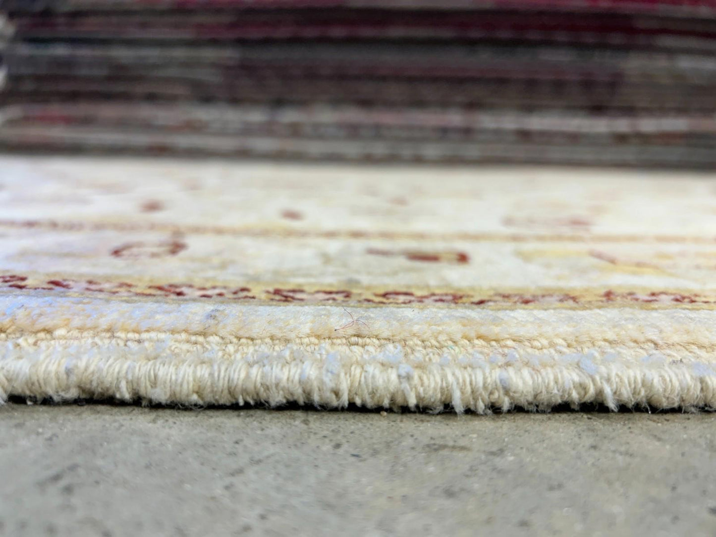 4'3"x6'1" Hand-knotted Wool All-Over Area Rug - Handmade Carpet Beige 4x6