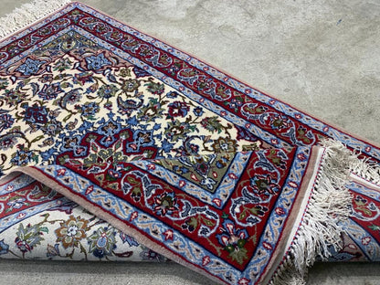 2'3"x3'7" Very Fine Handmade Silk & Wool Persian Isfahan Rug