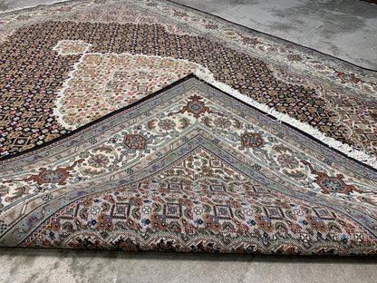 5'7"x7'7" Hand-Knotted Silk & Wool Tabrize Area Rug - Handmade Carpet 5x7