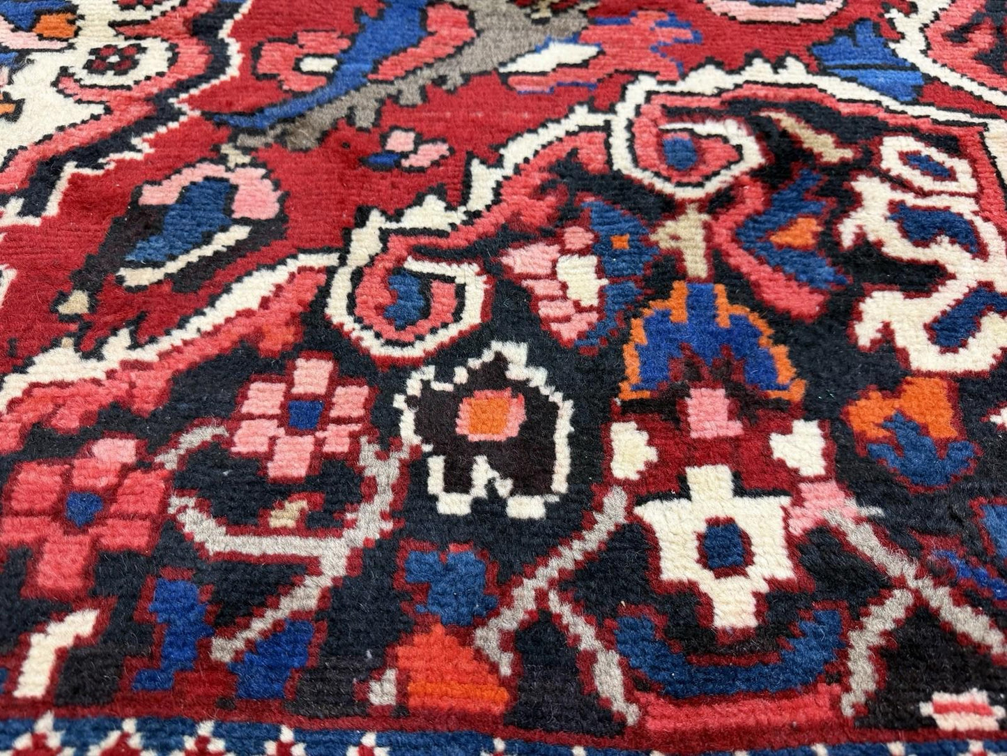 10x12 Vintage Hand-Knotted Bakhtiarie Rug Antique Handmade Red Oriental Tribal