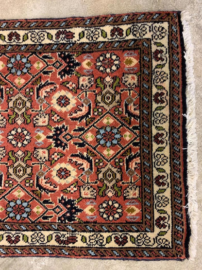 1'6"x2' Handmade 100% Wool Persian Sarouk Rug