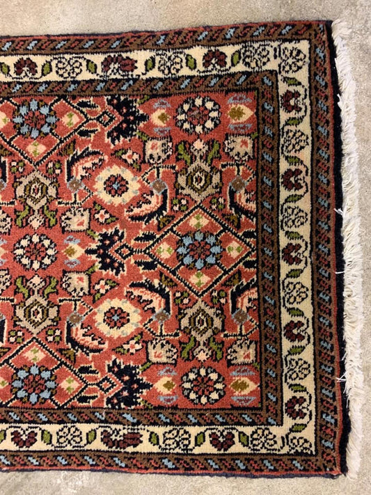 1'6"x2' Handmade 100% Wool Persian Sarouk Rug