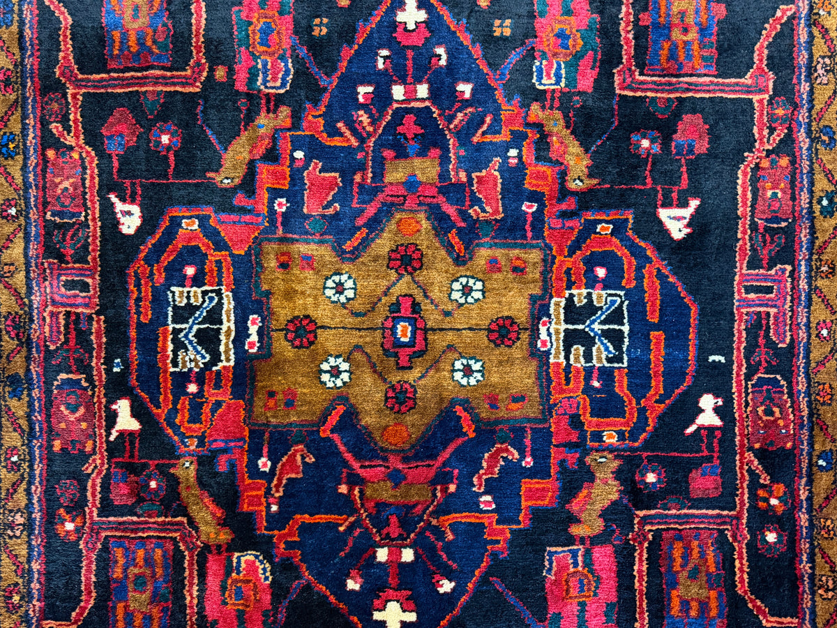 Hand-Knotted Persian Nahavand Rug - 5'7"x10'6"