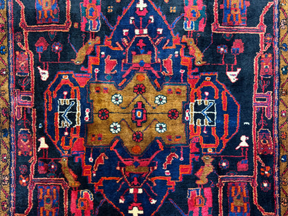 Hand-Knotted Persian Nahavand Rug - 5'7"x10'6"