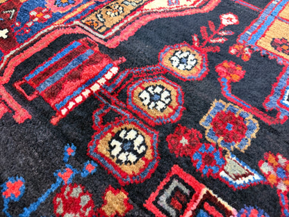 5'3"x 8'1" Vintage Hand-Knotted Wool Nahavand Persian Rug 5x8 Handmade Carpet