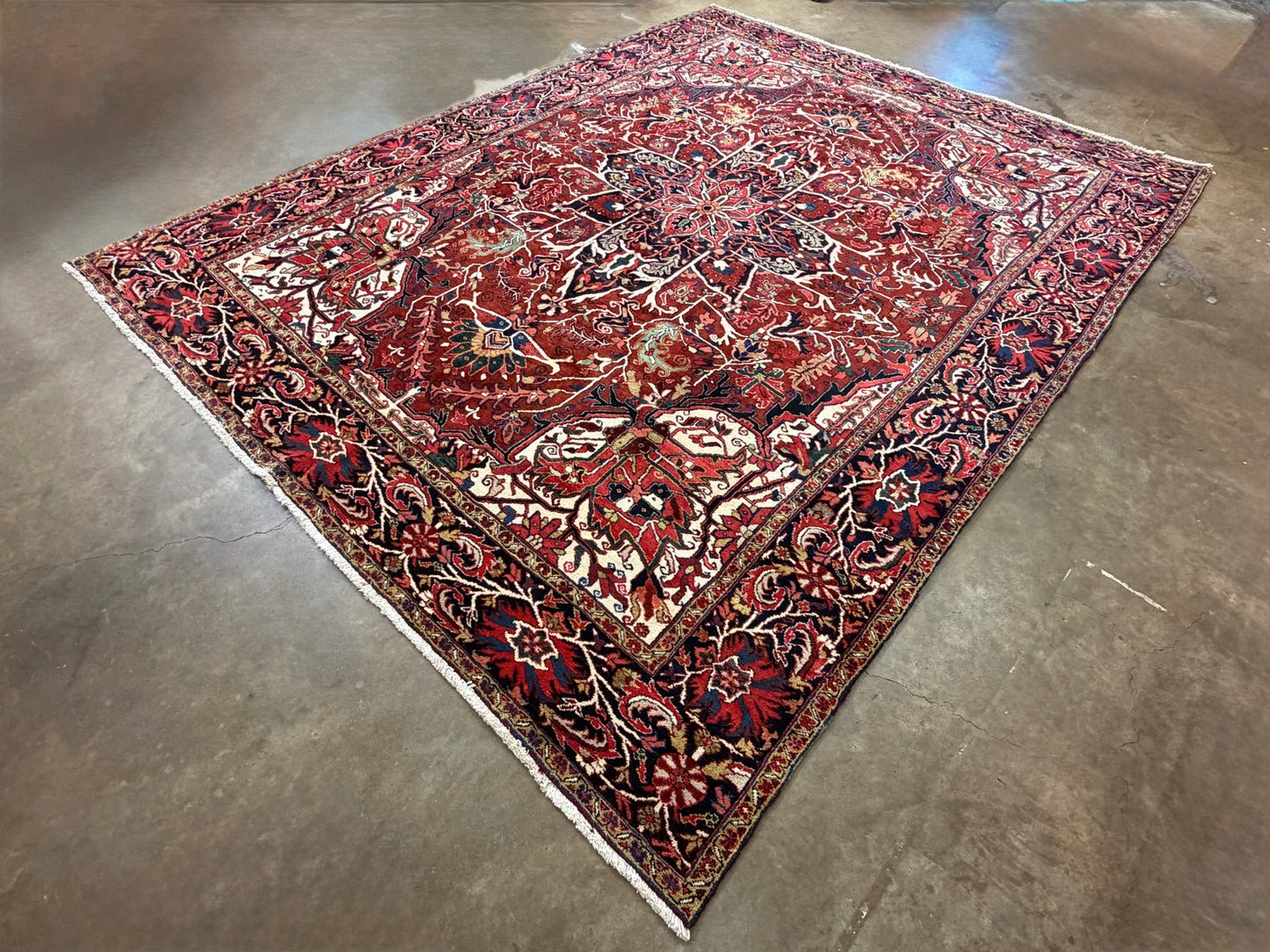 Hand-Knotted Persian Heriz Rug - 10’1”x12’2”