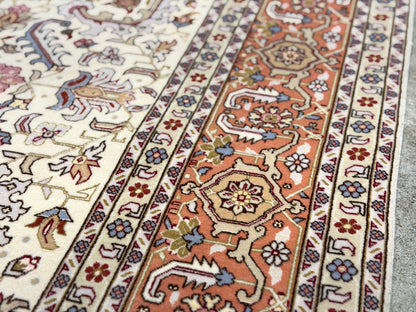 Hand-Knotted 60 Raj Persian Tabriz Heriz Rug - 6'7"x9'10"