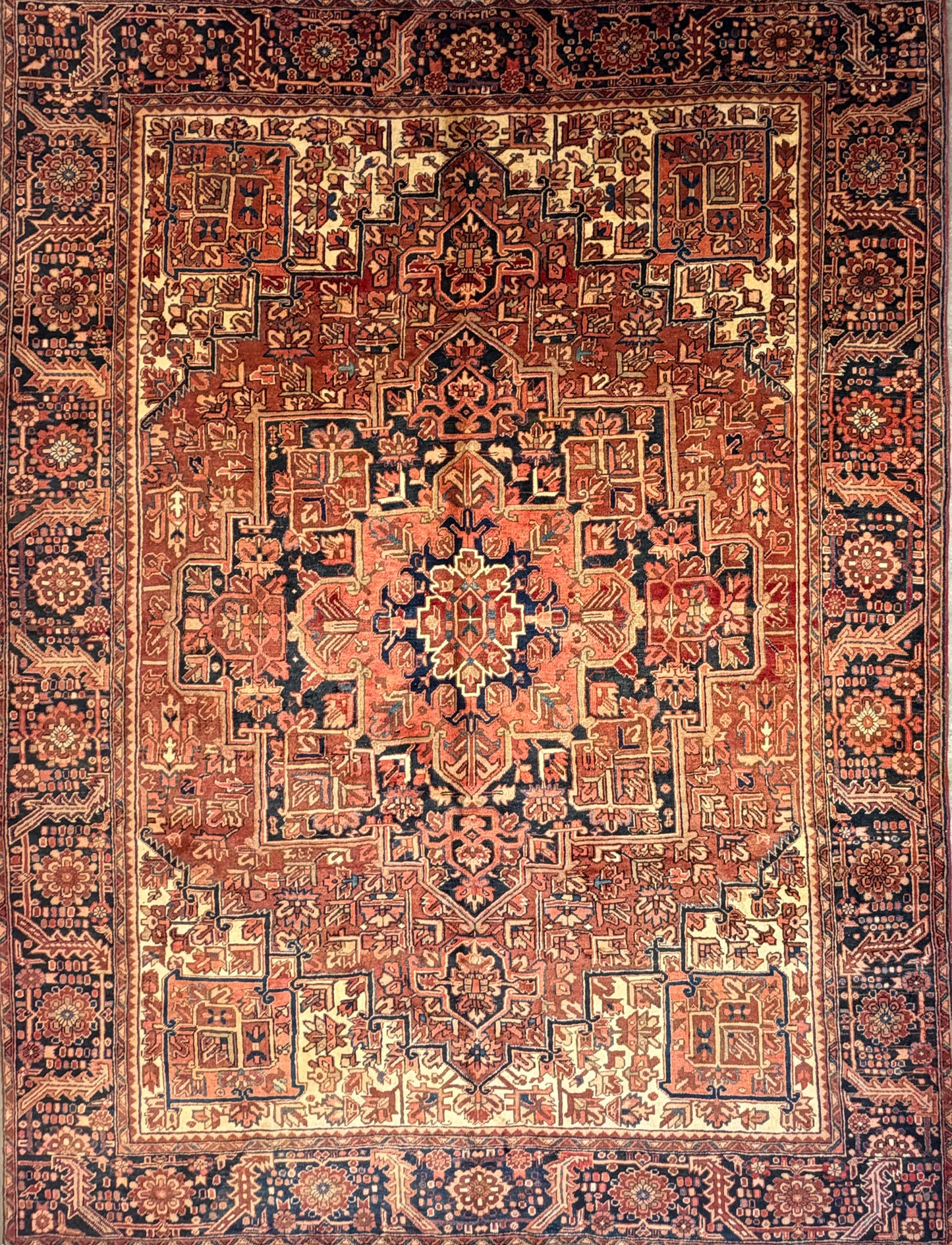 9’4”x12’4” Hand-Knotted Persian Heriz Ahar Area Rug
