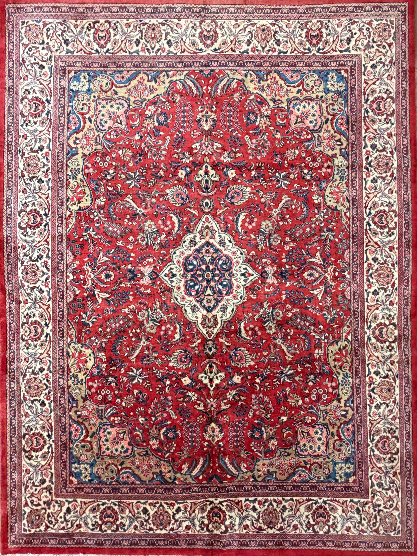 Hand-Knotted Persian Sarouk Rug - 10’8”x14’6”