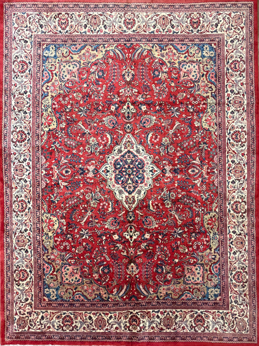 Hand-Knotted Persian Sarouk Rug - 10’8”x14’6”