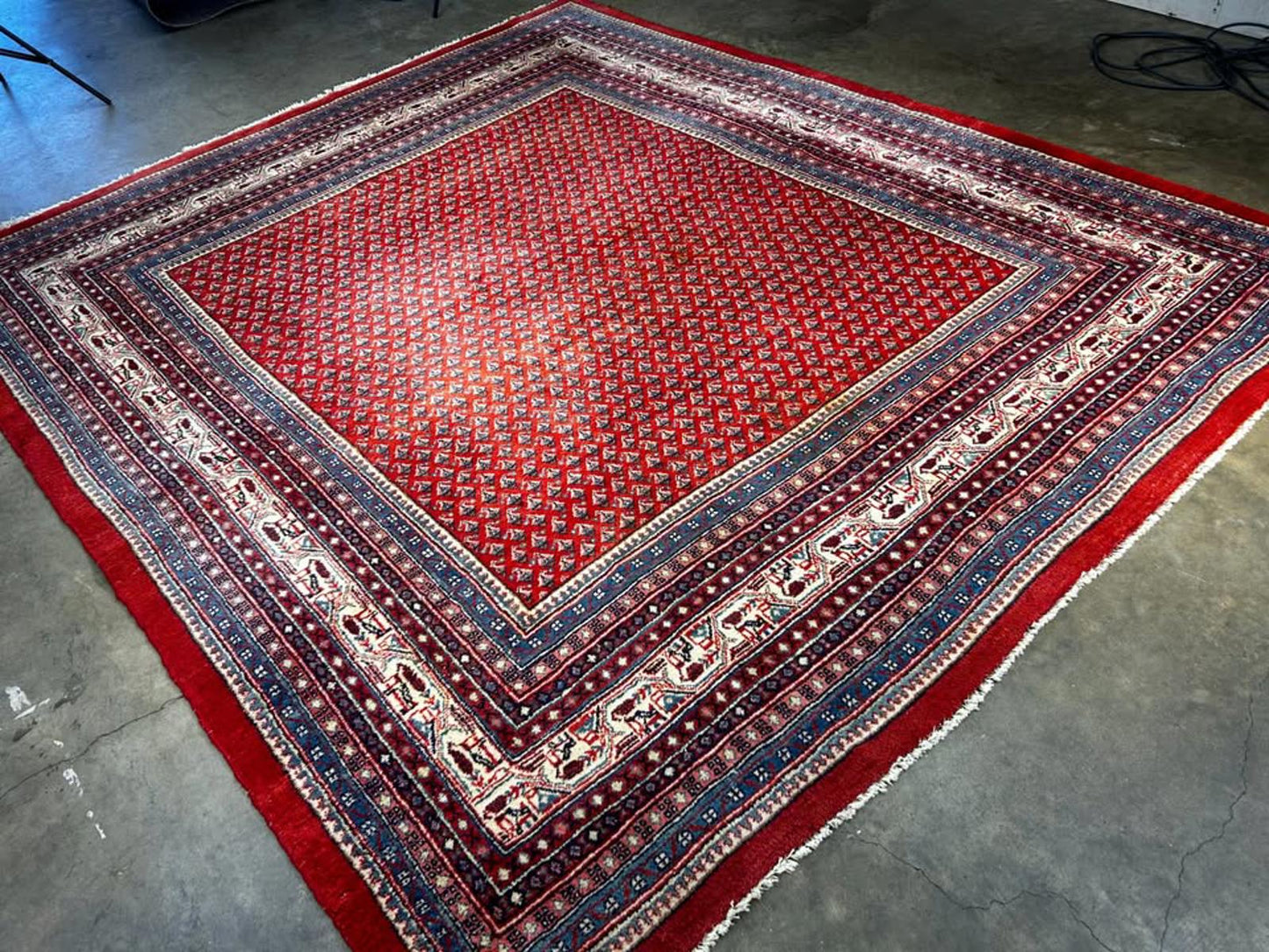 7'6"x8'5" Handmade 100% Wool Persian Sarouk Rug