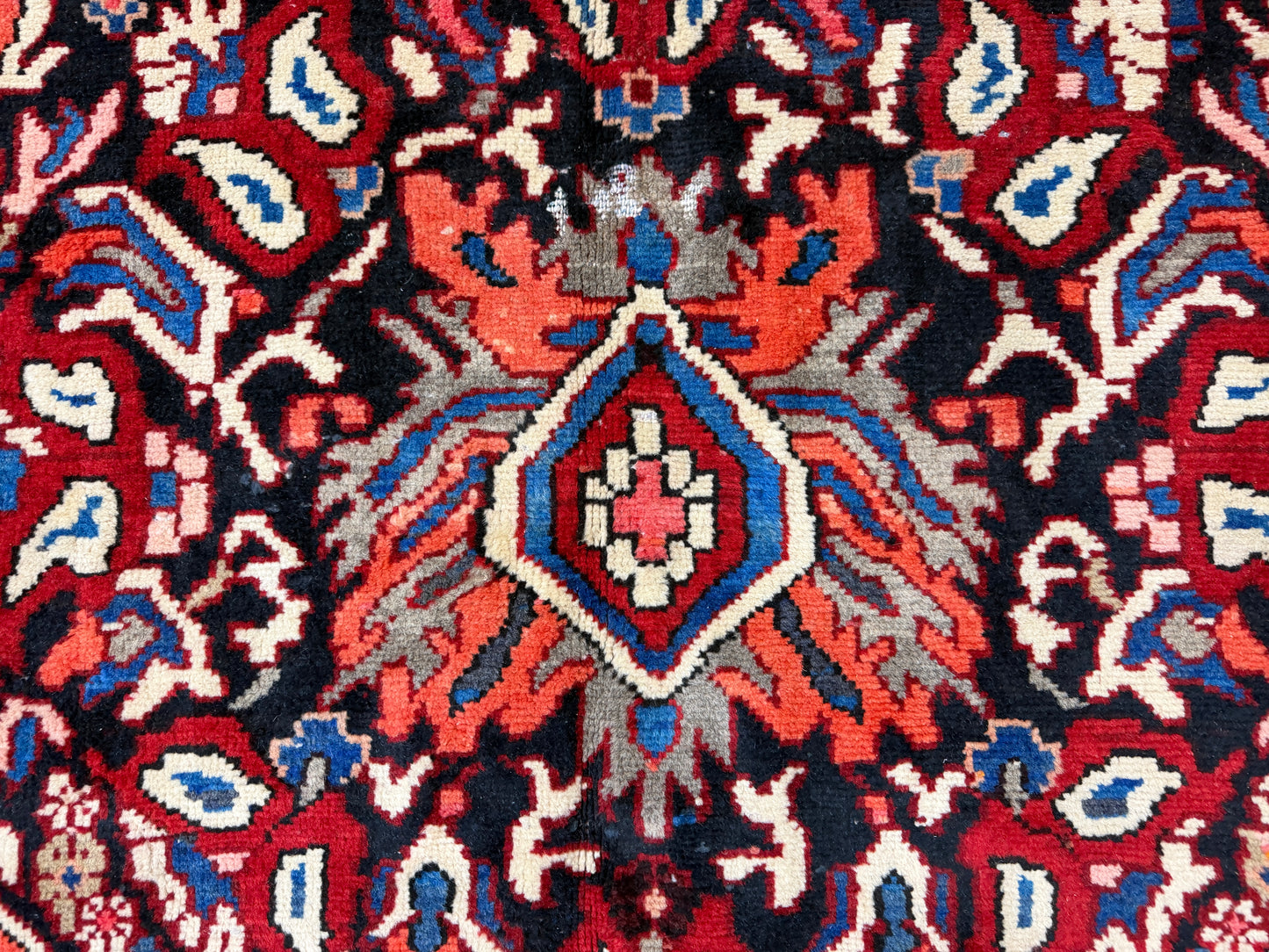 10’1”x12’3” Vintage Hand-Knotted Wool Bakhtiari Persian Rug 10x12 Red Handmade Carpet