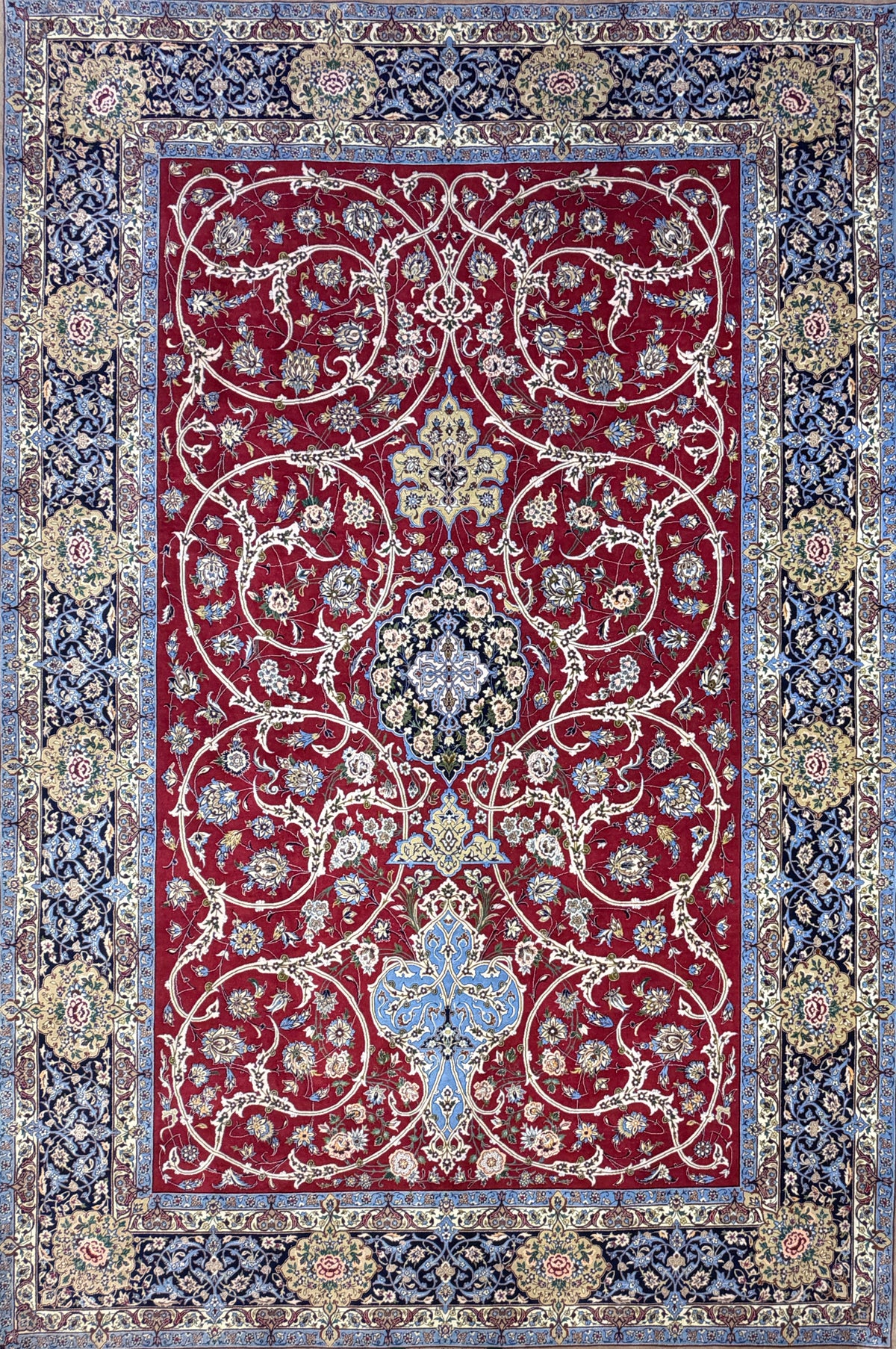 Hand-Knotted Persian Isfahan Rug - Signed Asachi - 6'10"x10'4"