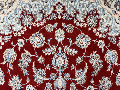 Hand-Knotted 6 La Persian Nain Rug - Signed Habibian - 5'3"x7'3"