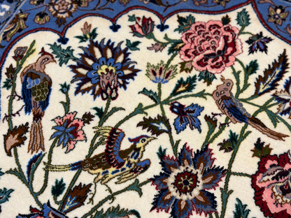 Hand-Knotted Pictorial Persian Isfahan Rug - 3’6”x5’5”