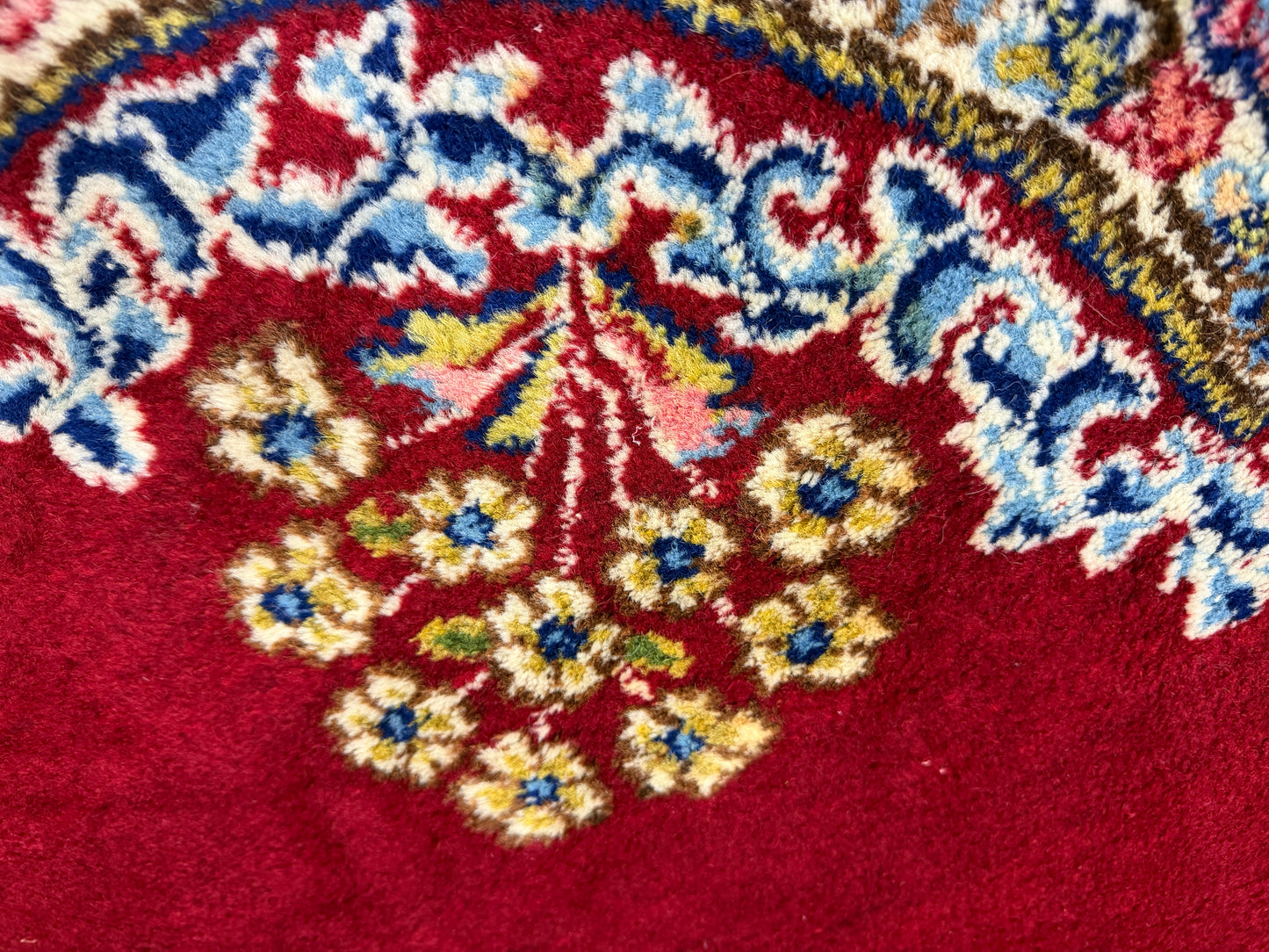 9x14 Vintage Hand-Knotted Wool Kerman Persian Rug Red Handmade Carpet