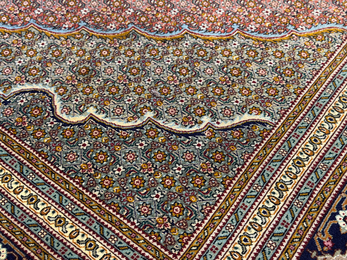 Hand-Knotted Persian Tabriz Mahi Rug - 6'8"x10'1"
