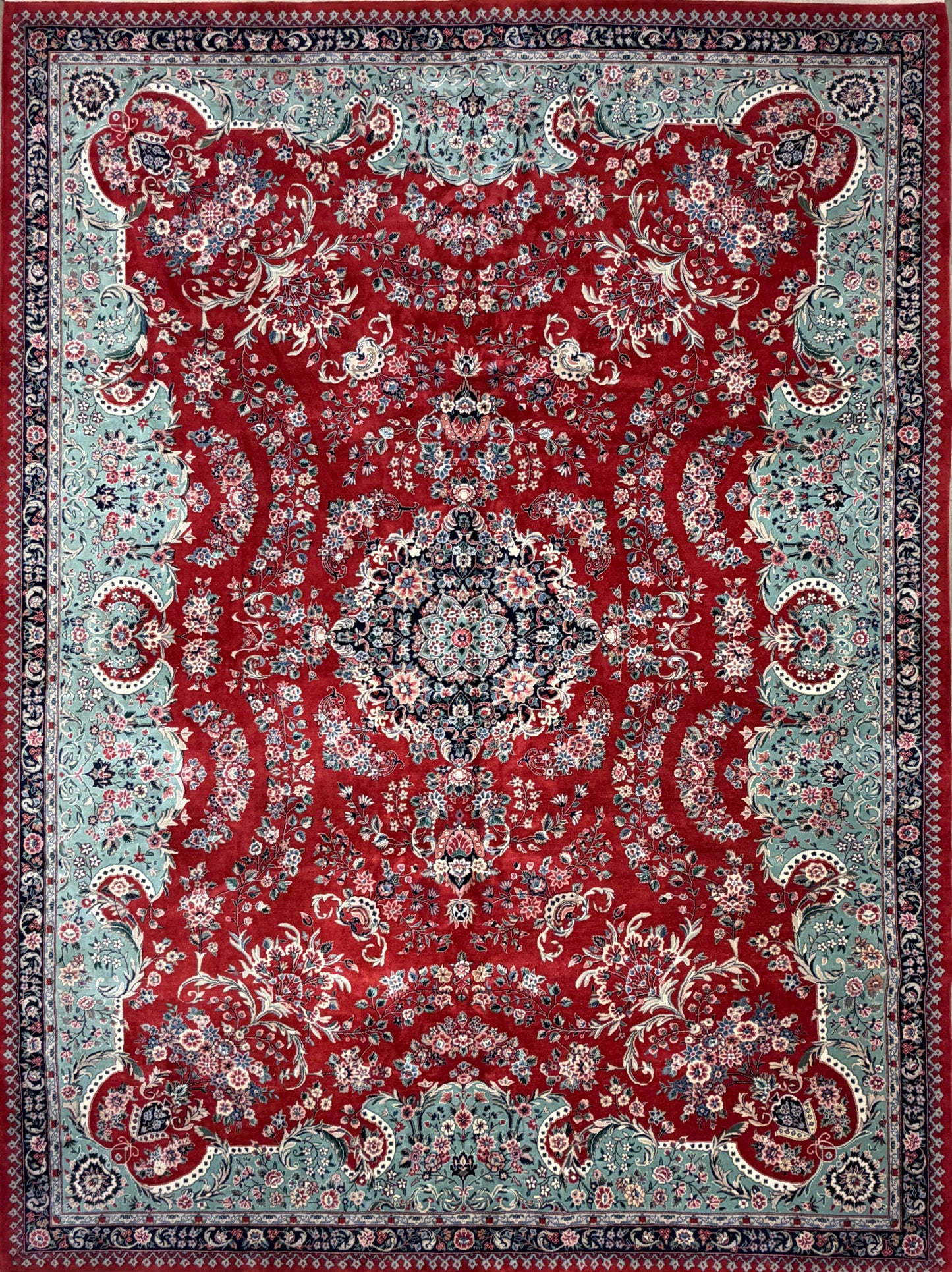9’x12’ Hand-Knotted Very Fine Wool SinoPersian Area Rug Handmade Carpet