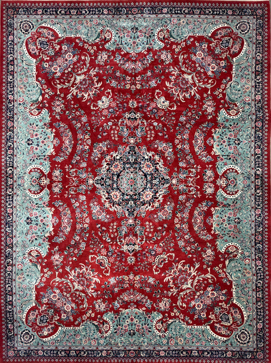 9’x12’ Hand-Knotted Very Fine Wool SinoPersian Area Rug Handmade Carpet