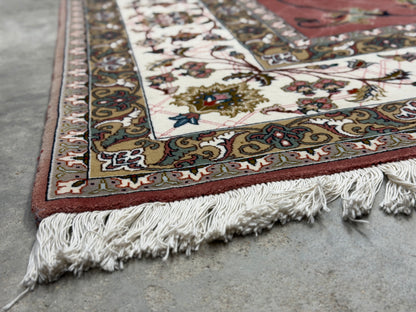 Hand-Knotted 60 Raj Persian Tabriz Rug - 6'8"x10'4"