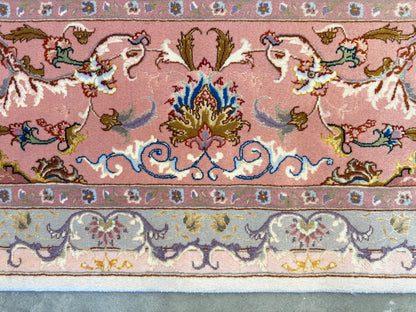 9’10”x13’5” Very Fine Hand-Knotted Persian Tabriz 80 Raj Area Rug