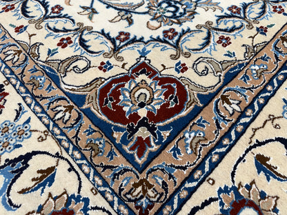 Hand-Knotted 6 La Persian Nain Rug - 5’5”x9’1”