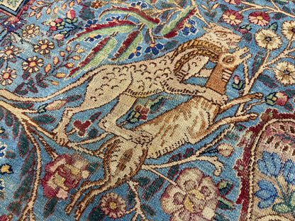 11’x14’10” Antique Hand-Knotted Fine Wool Persian Kerman Area Rug Handmade