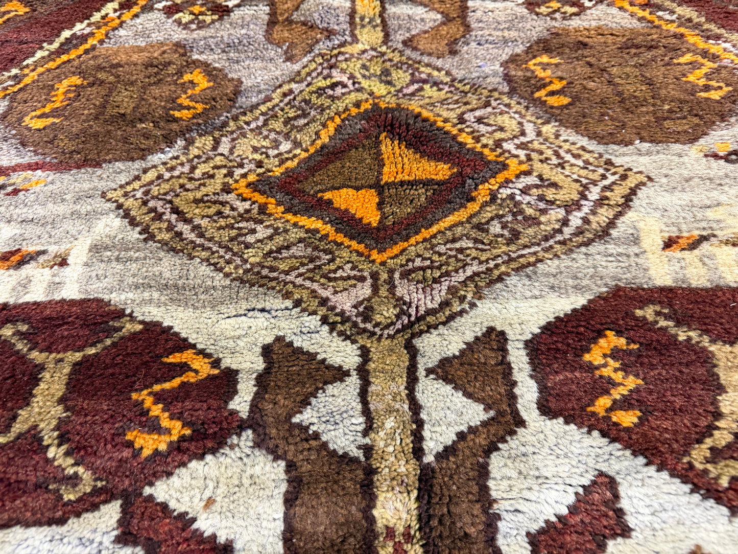 4’6”x12’9” Hand-Knotted Wool Russian Signed Kazak Runner