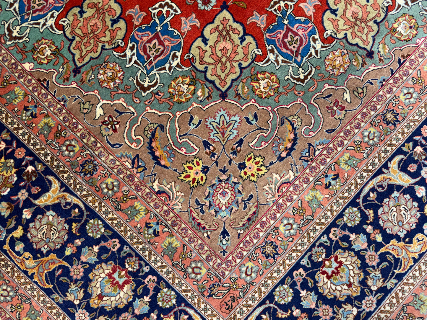 Hand-Knotted Persian Tabriz Rug - 9’9”x12’7”