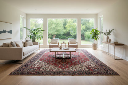 Hand-Knotted Persian Heriz Rug - 10’6”x16’6”