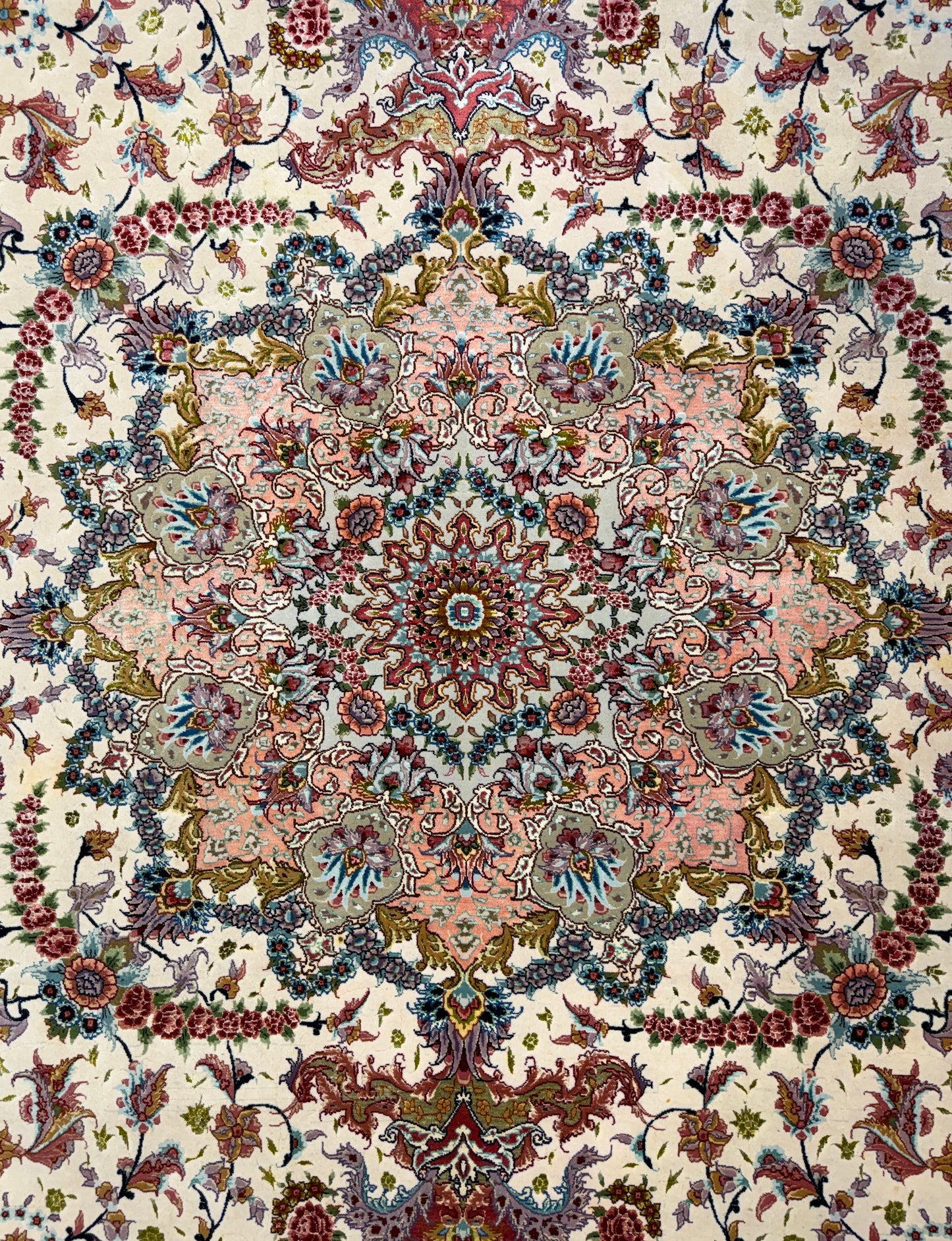Hand-Knotted 70 Raj Persian Tabriz Rug - Signed - 9’8”x13’9”