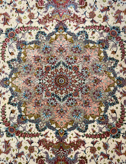 Hand-Knotted 70 Raj Persian Tabriz Rug - Signed - 9’8”x13’9”