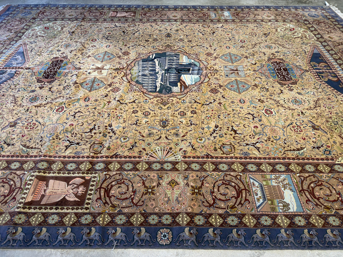11’3”x16’3” Hand-Knotted 70 Raj Signed Persian Tabriz Rug