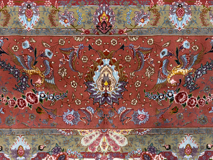 13’x19’10” Very Fine Hand-Knotted 80 Raj Persian Tabriz Rug - Signed