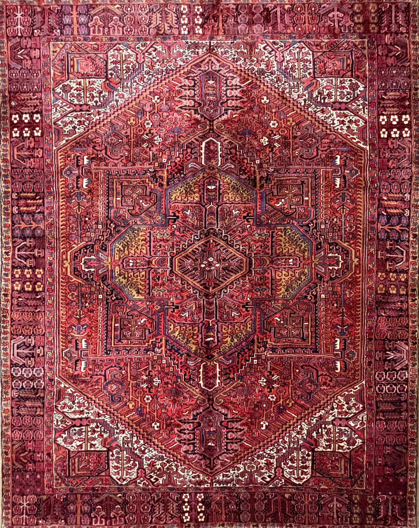 Hand-Knotted Persian Heriz Rug - 10’2”x12’11”