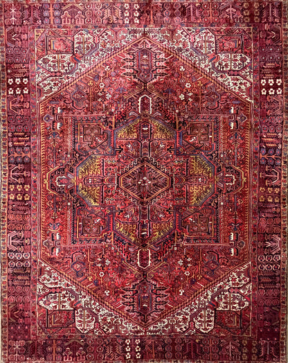 Hand-Knotted Persian Heriz Rug - 10’2”x12’11”