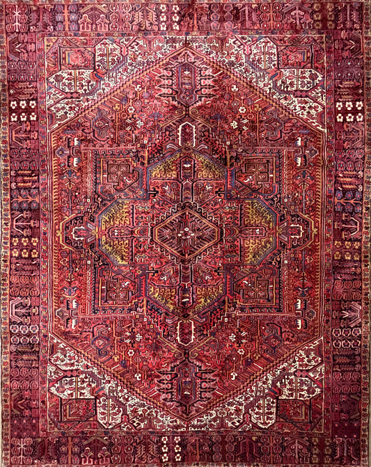 Hand-Knotted Persian Heriz Rug - 10’2”x12’11”