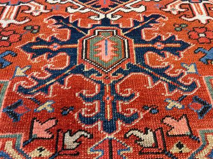 Hand-Knotted Persian Heriz Serapi Rug - 8’1”x10’5”